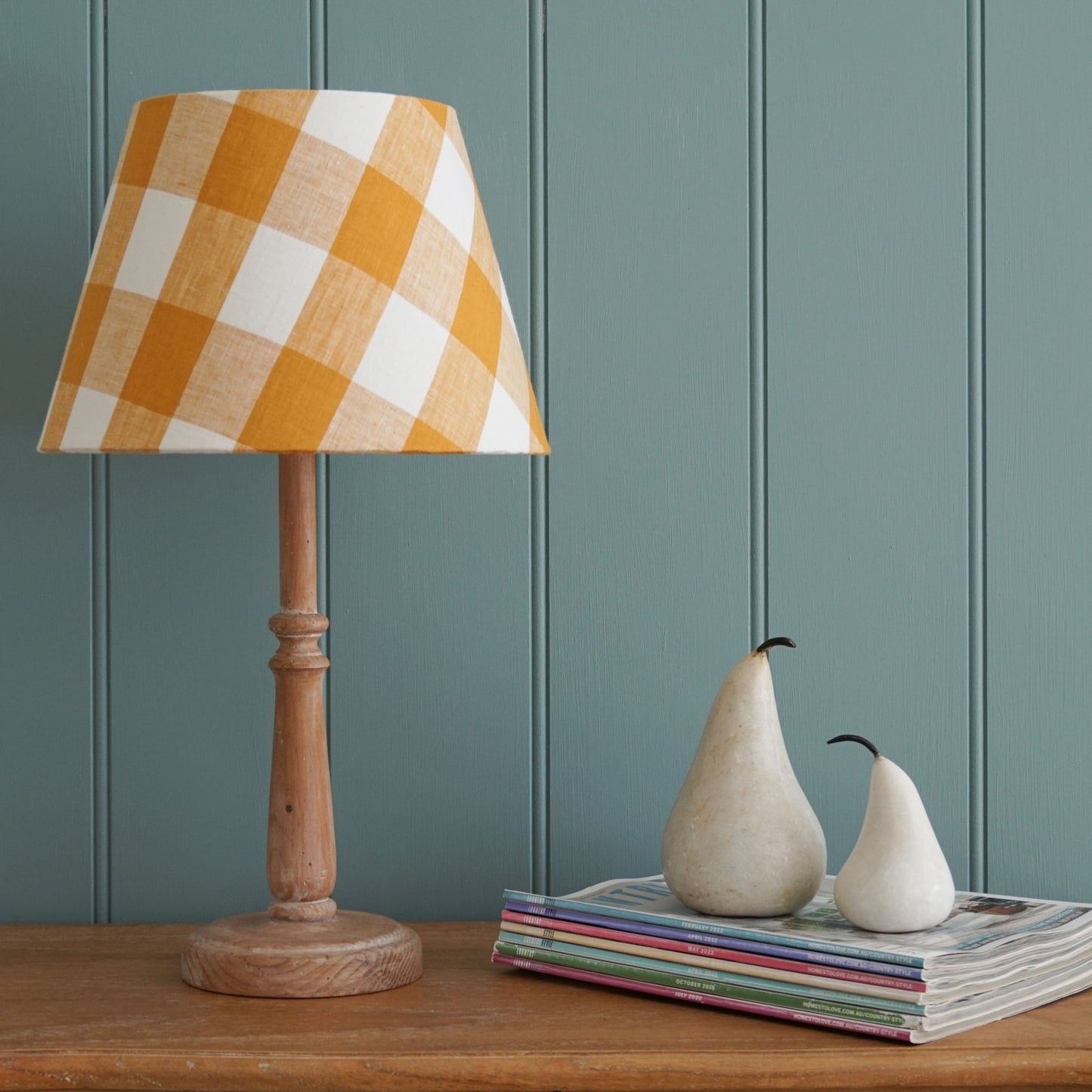 Mustard Check Midi Bonded Lampshade - 30.5cm