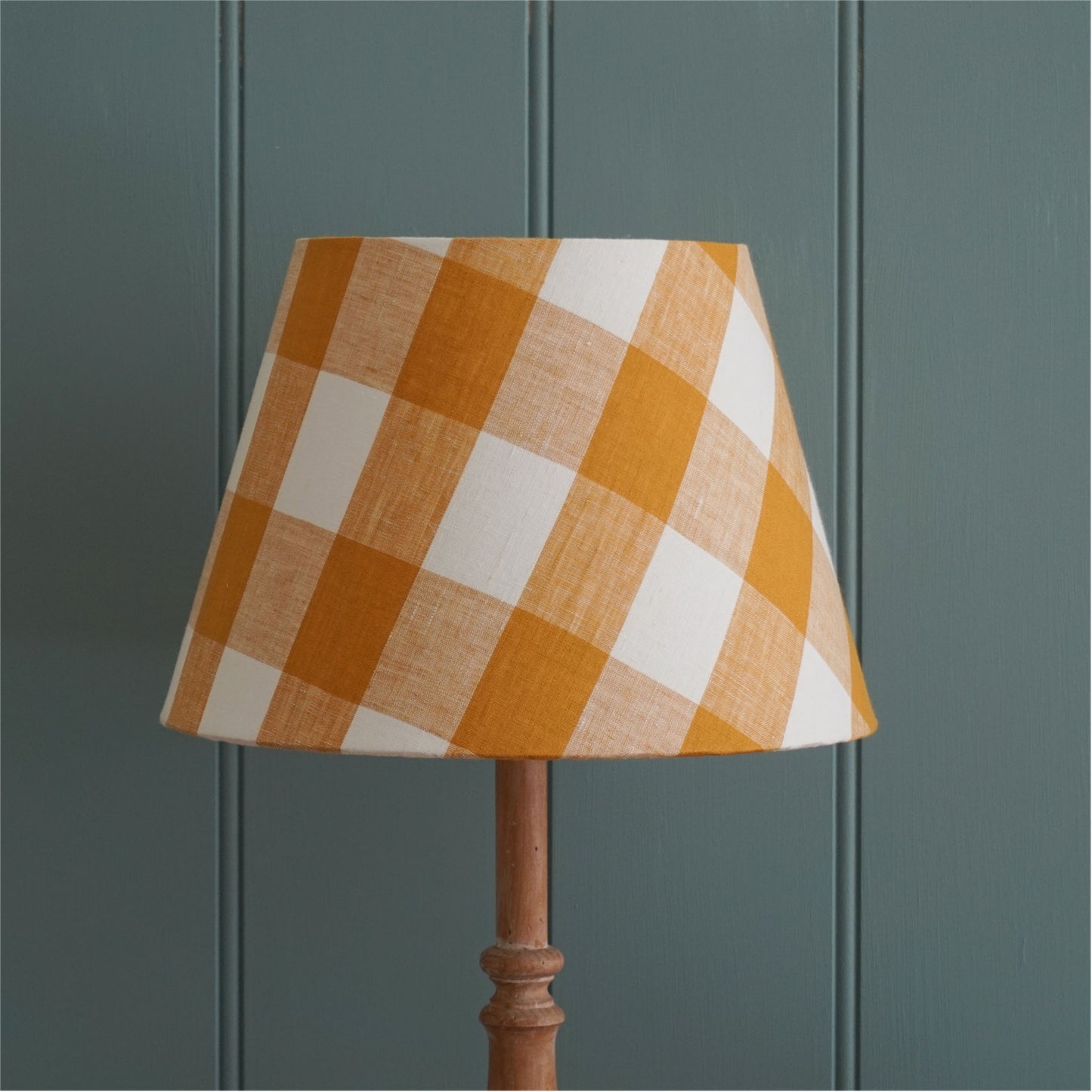 Mustard Check Midi Bonded Lampshade - 30.5cm