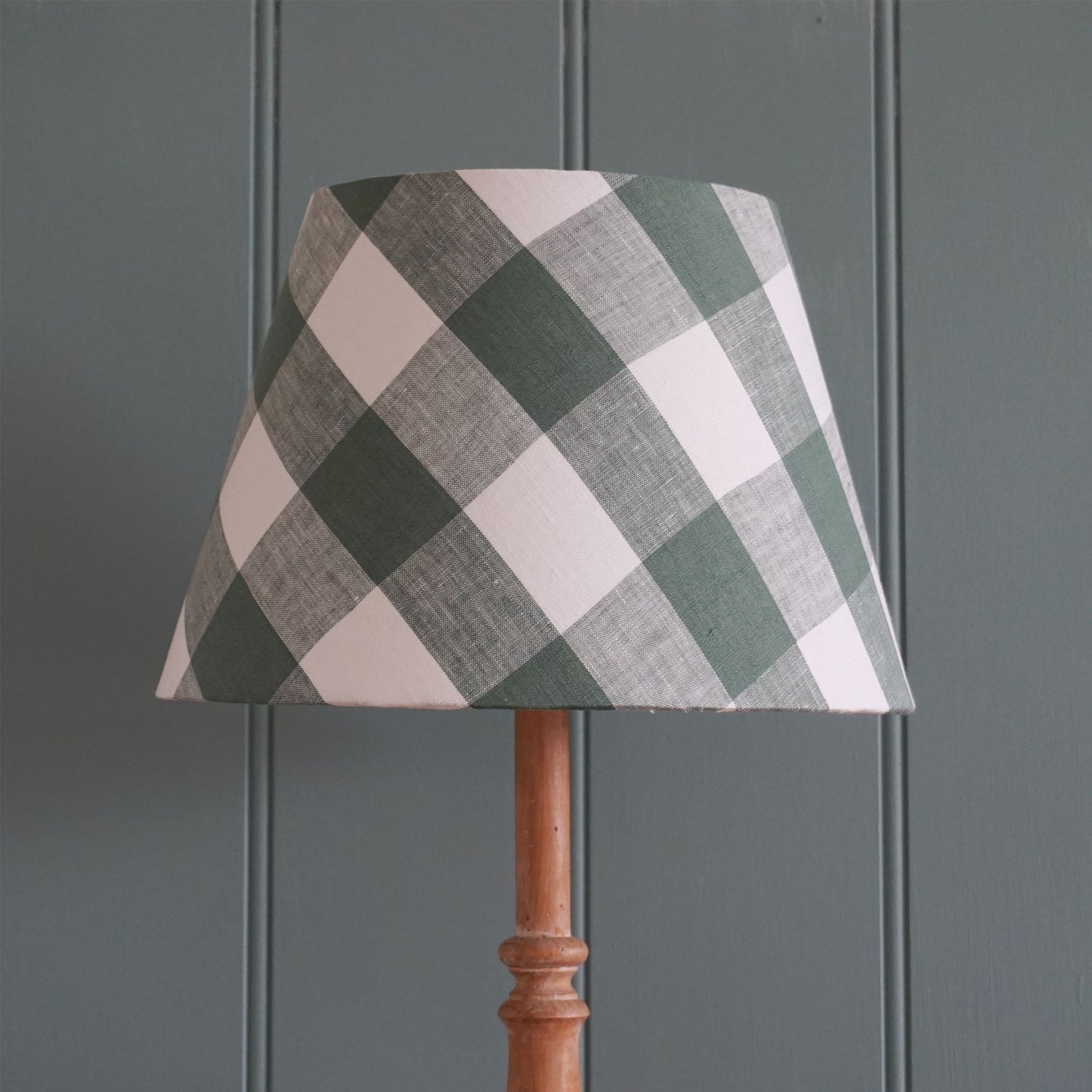 Teal Check Midi  Bonded Lampshade - 30.5cm