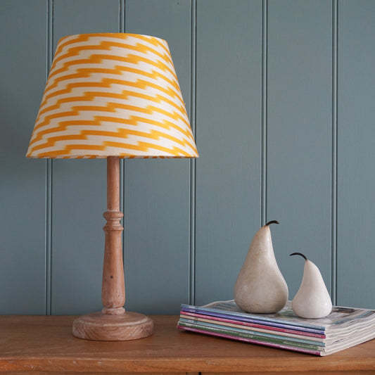 Yellow Silk Uzbeki Ikat Midi Lampshade - 30.5cm