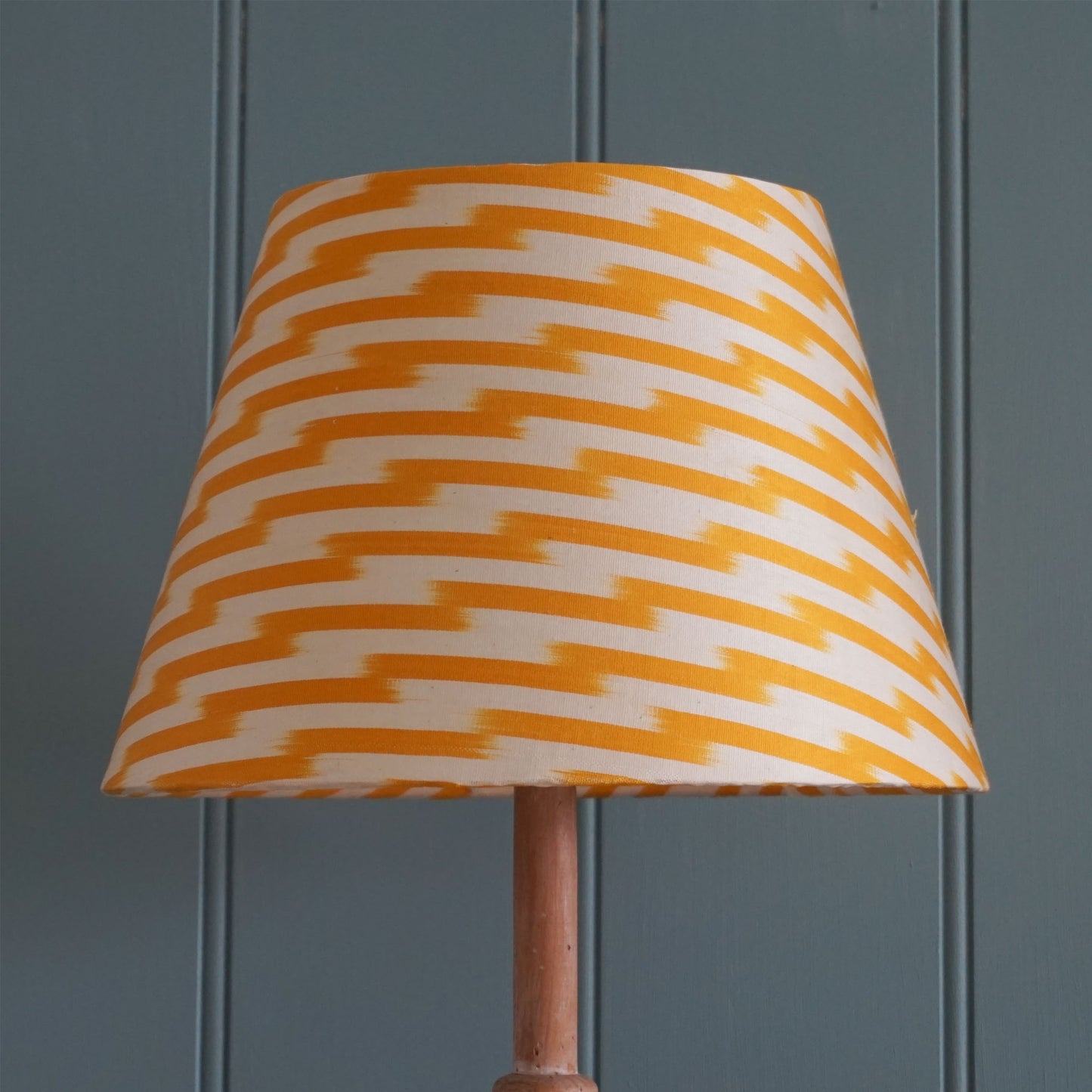 Yellow Silk Uzbeki Ikat Midi Lampshade - 30.5cm